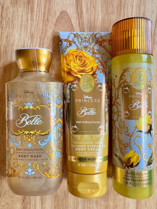 Bath & Body Works Other - Bath & Body Works Disney Princess Belle Yellow and Gold Body Care Trio